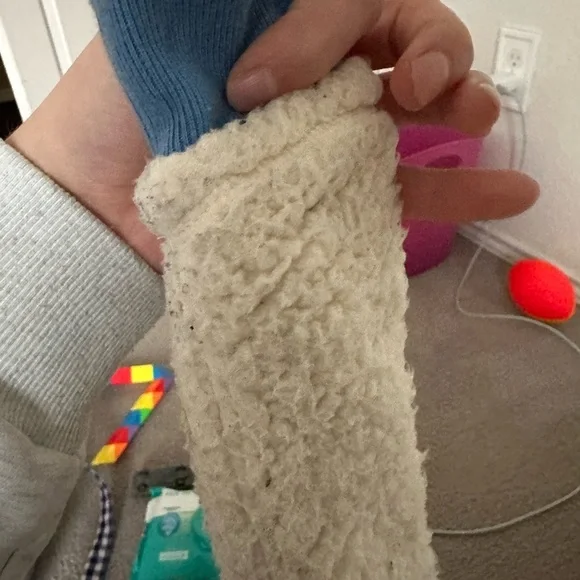 Cat & Jack hoodie Sherpa sz 6-7 blue monster full zip up sweatshirt fall winter - Picture 12 of 14